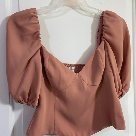 Aritzia Wilfred Novella Short sleeve Blouse Ashy Rose Pink Size Small - Picture 2 of 4